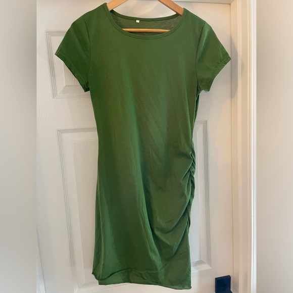Amazon | Dresses | Green Ruched Tshirt Dress Small | Poshmark